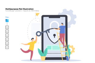 Flat Illustration Security Apps: A Visual Trust Builder