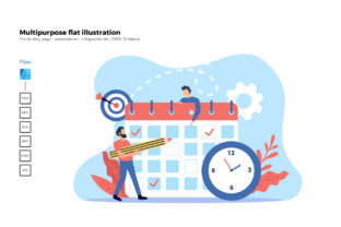 Streamline Your Next Project with Flat Illustration Agenda Meeting