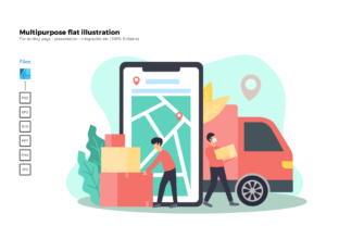 Streamline Your Visuals with Flat Illustration Logistic